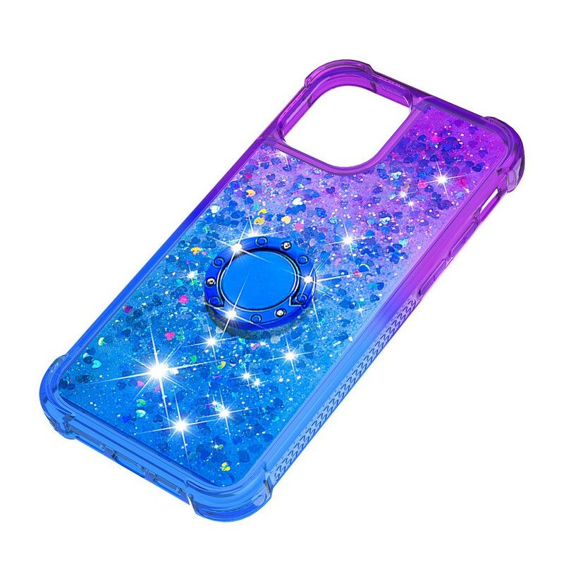 Hoesje voor iPhone 13 Pro Max Glitter Ringbeugel