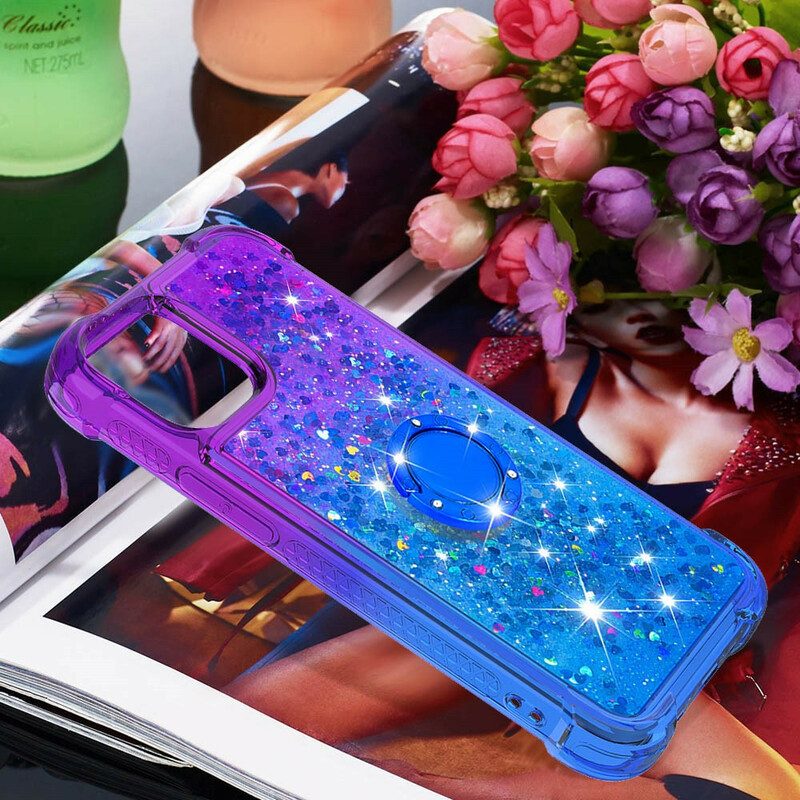 Hoesje voor iPhone 13 Pro Max Glitter Ringbeugel