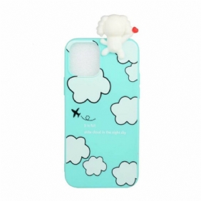 Hoesje voor iPhone 13 Pro Max Hond In De Wolken 3d