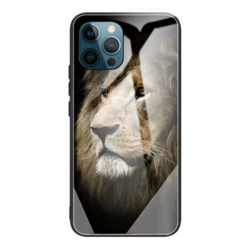 Hoesje voor iPhone 13 Pro Max Leeuwenkop Van Gehard Glas