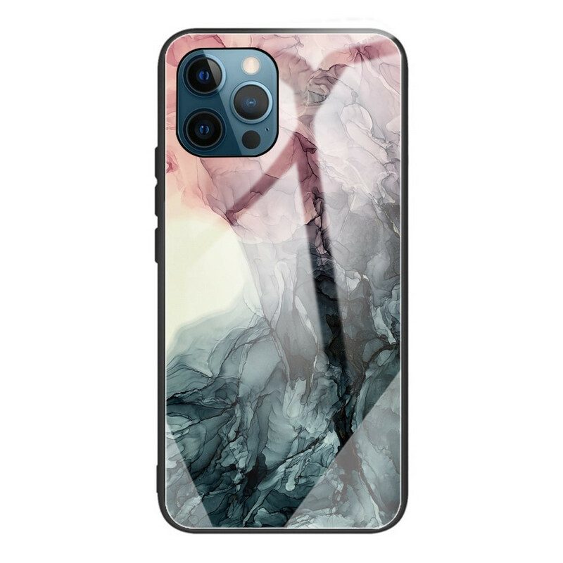 Hoesje voor iPhone 13 Pro Max Marmer Gehard Glas