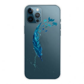 Hoesje voor iPhone 13 Pro Max Mooie Blauwe Veer