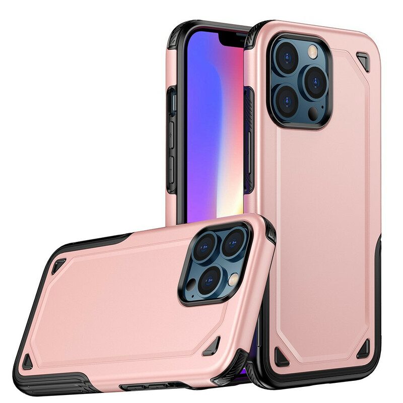 Hoesje voor iPhone 13 Pro Max Pantser Metaal Effect