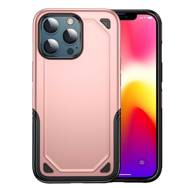 Hoesje voor iPhone 13 Pro Max Pantser Metaal Effect