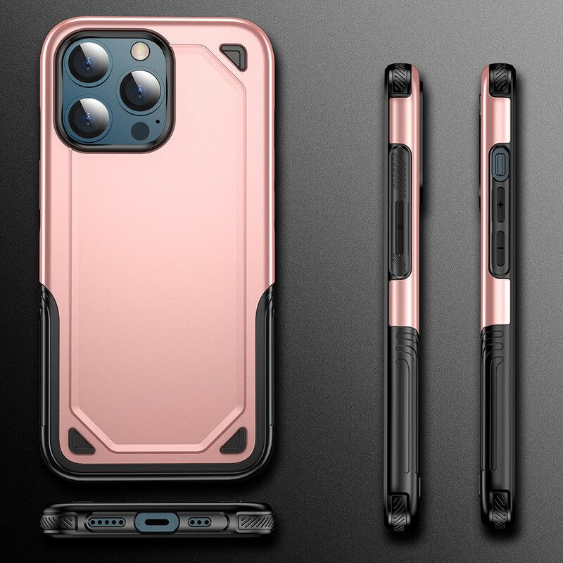 Hoesje voor iPhone 13 Pro Max Pantser Metaal Effect