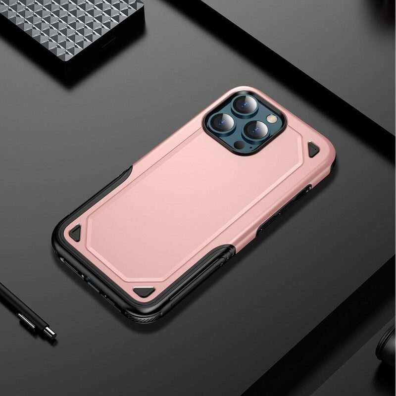 Hoesje voor iPhone 13 Pro Max Pantser Metaal Effect