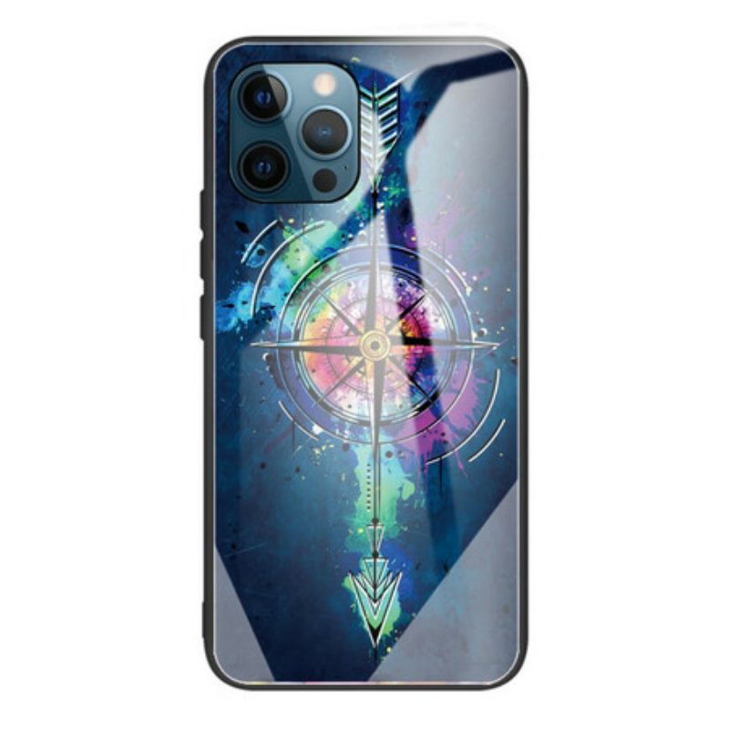 Hoesje voor iPhone 13 Pro Max Windroos Gehard Glas