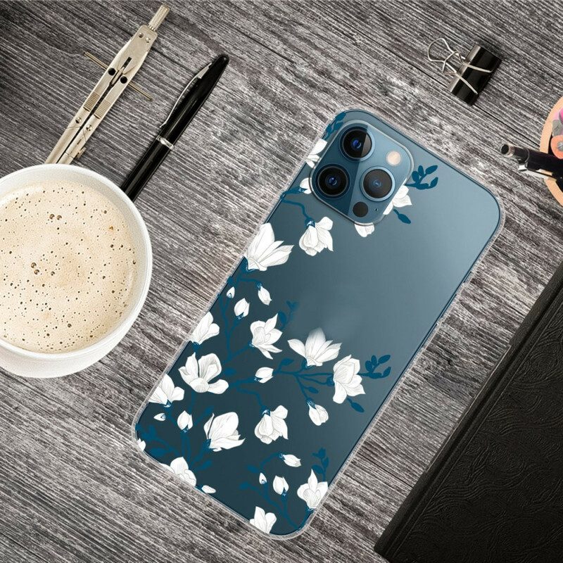 Hoesje voor iPhone 13 Pro Max Witte Bloemen