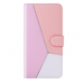 Leren Hoesje voor iPhone 13 Pro Max Driekleurig Leereffect