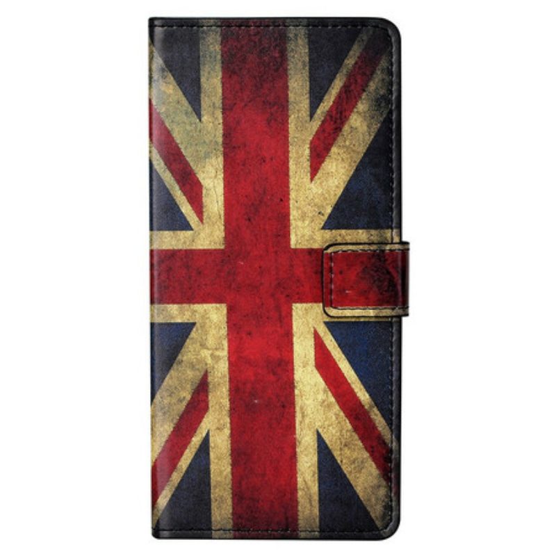 Leren Hoesje voor iPhone 13 Pro Max Engelse Vlag