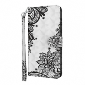 Leren Hoesje voor iPhone 13 Pro Max Kant Bloemen