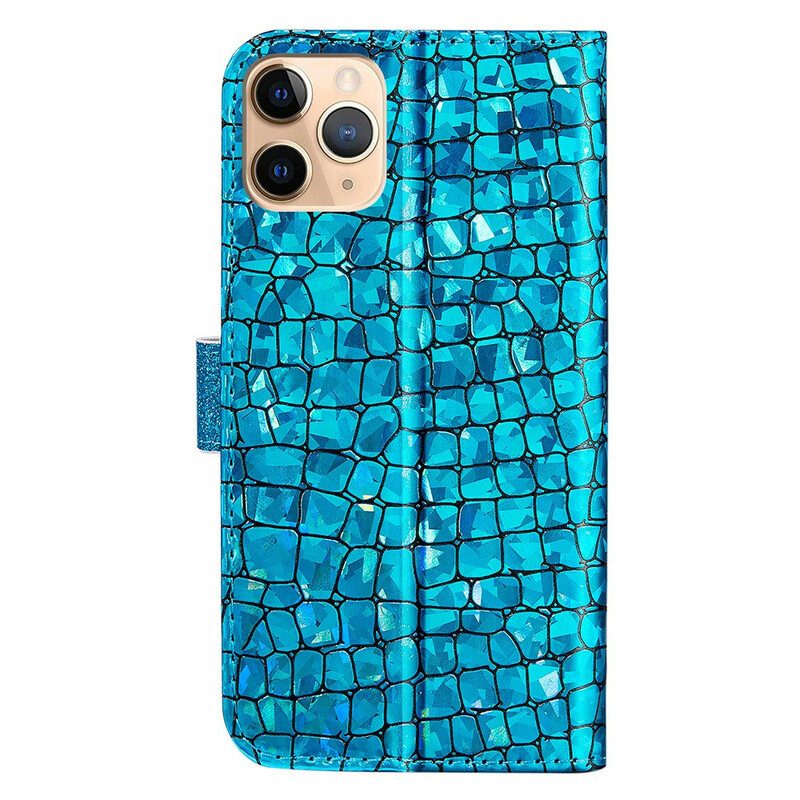 Leren Hoesje voor iPhone 13 Pro Max Krokodil Diamanten