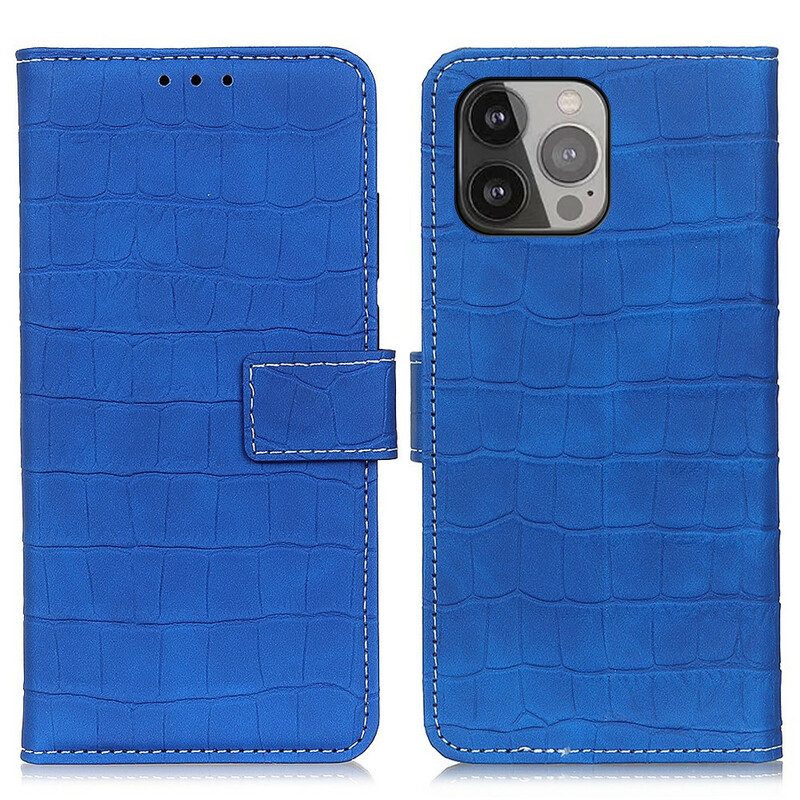 Leren Hoesje voor iPhone 13 Pro Max Krokodillen Kracht