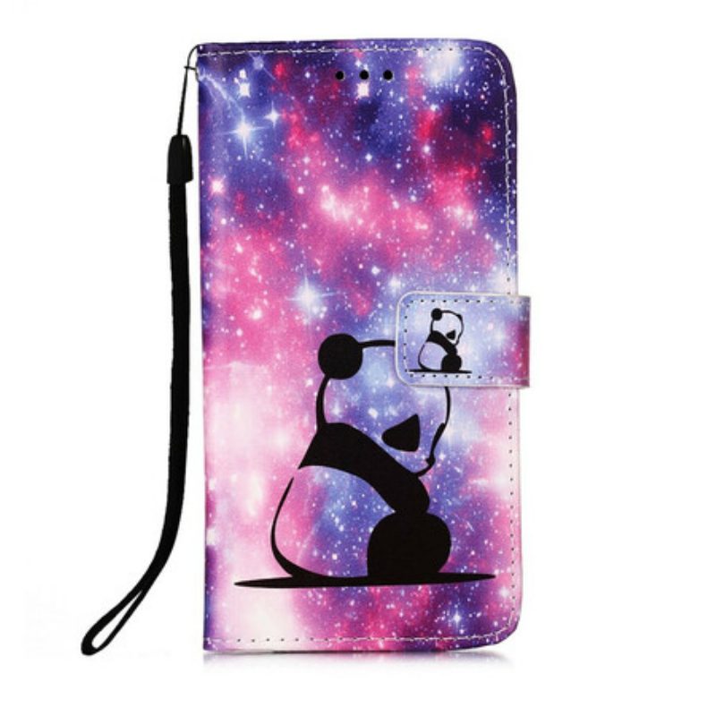 Leren Hoesje voor iPhone 13 Pro Max Panda Galaxy