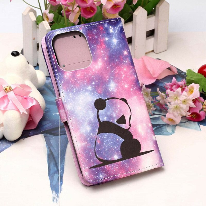 Leren Hoesje voor iPhone 13 Pro Max Panda Galaxy