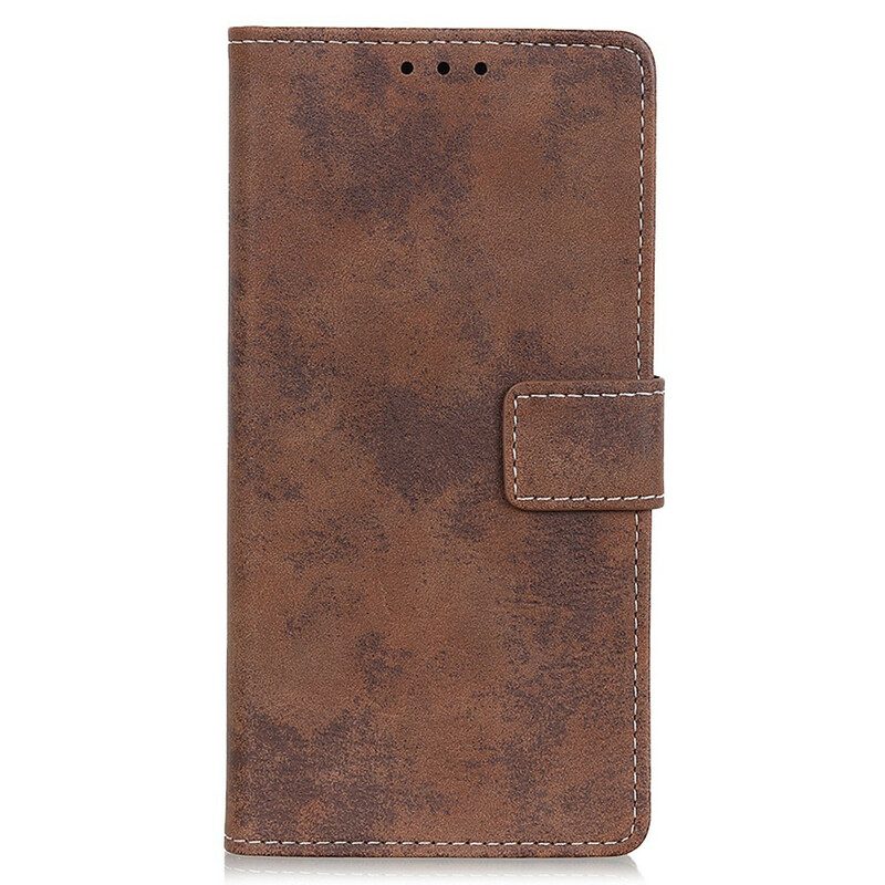 Leren Hoesje voor iPhone 13 Pro Max Vintage Leereffect