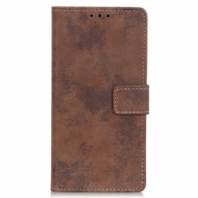 Leren Hoesje voor iPhone 13 Pro Max Vintage Leereffect