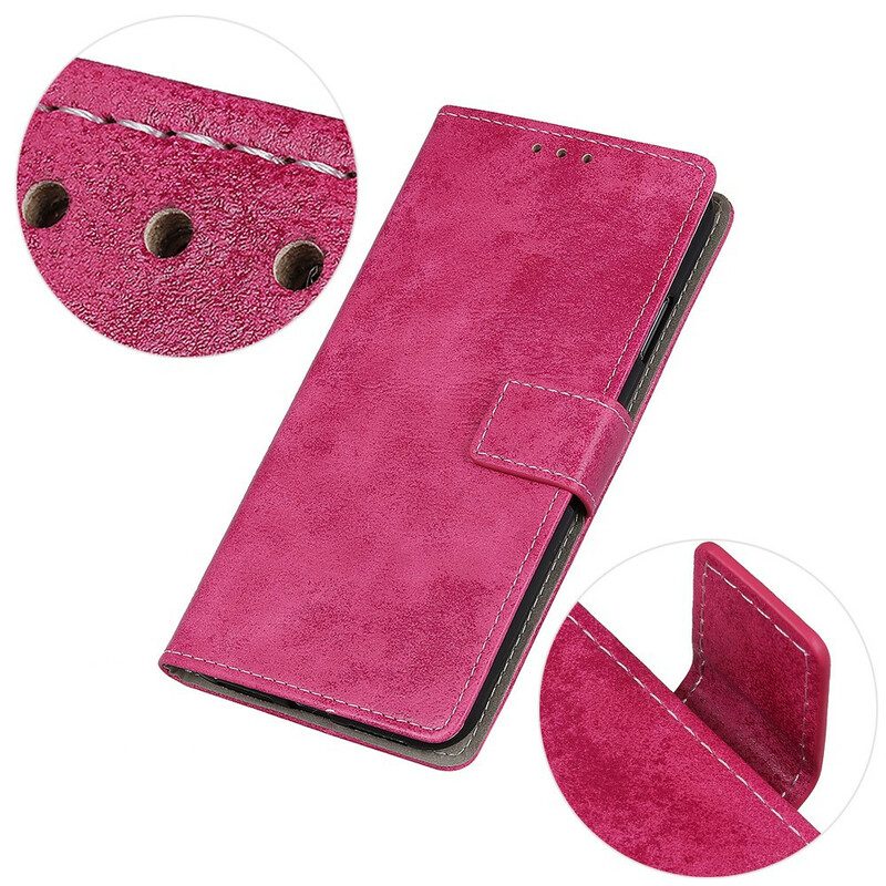 Leren Hoesje voor iPhone 13 Pro Max Vintage Leereffect