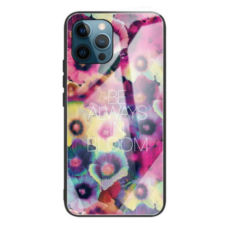 Telefoonhoesje voor iPhone 13 Pro Max Be Always In Bloom Gehard Glas