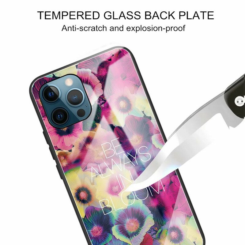 Telefoonhoesje voor iPhone 13 Pro Max Be Always In Bloom Gehard Glas