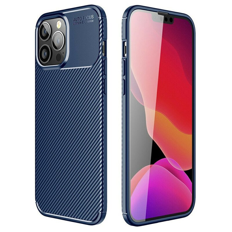 Telefoonhoesje voor iPhone 13 Pro Max Flexibele Koolstofvezeltextuur