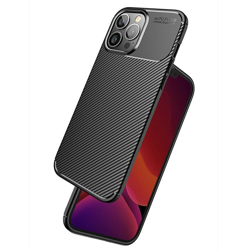 Telefoonhoesje voor iPhone 13 Pro Max Flexibele Koolstofvezeltextuur