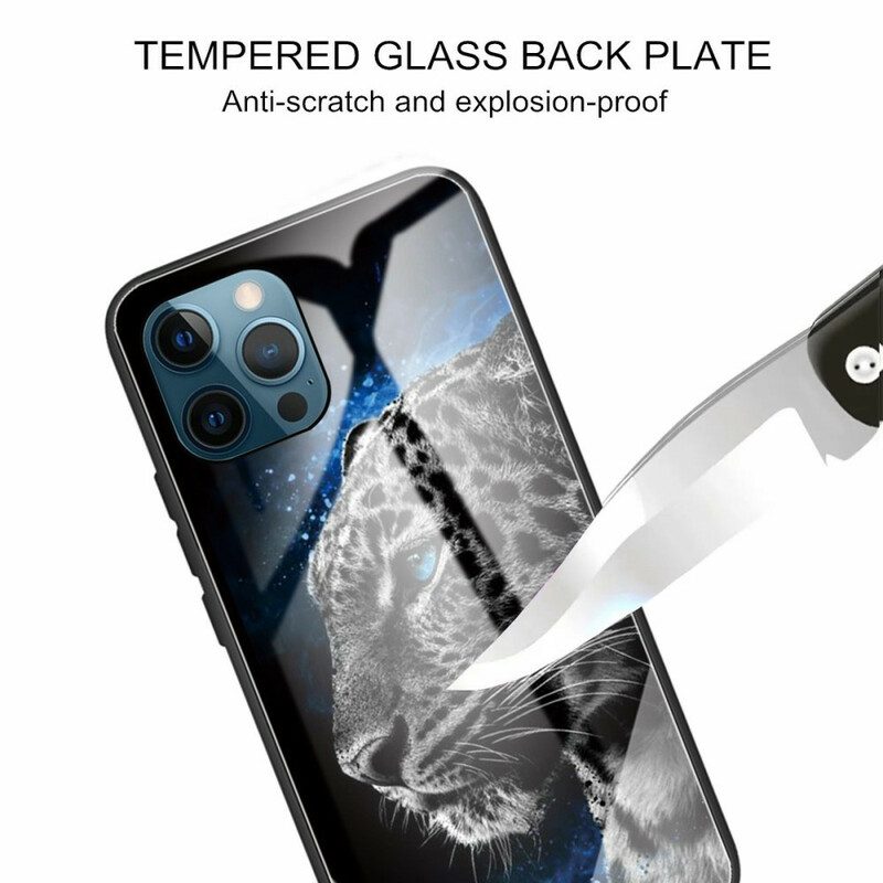 Telefoonhoesje voor iPhone 13 Pro Max Katachtig Gezicht Gehard Glas