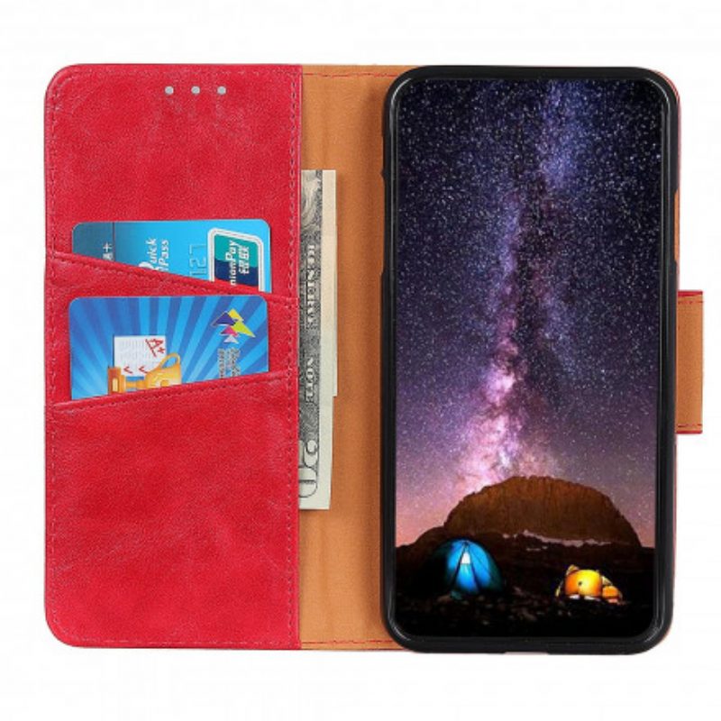 Leren Hoesje voor Realme 8 / 8 Pro Retro Splitleer