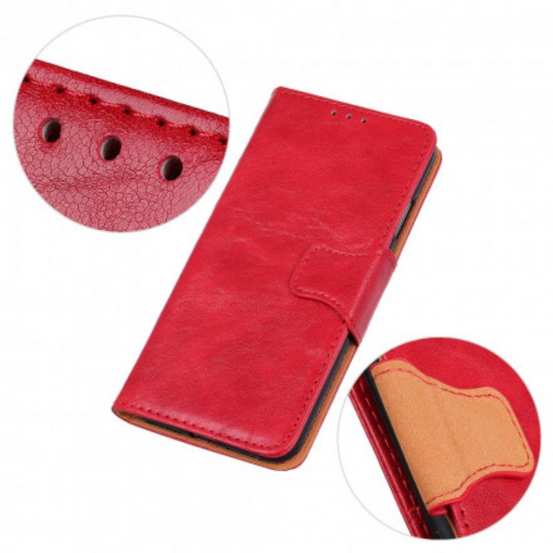 Leren Hoesje voor Realme 8 / 8 Pro Retro Splitleer