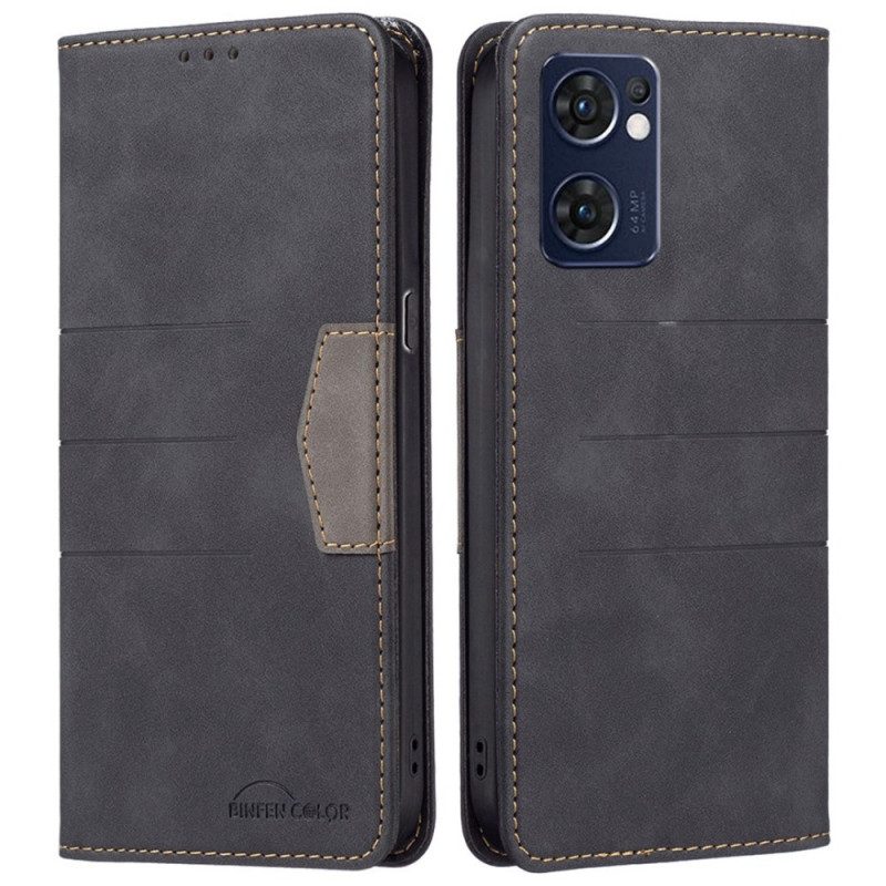 Bescherming Hoesje voor Oppo Find X5 Lite Folio-hoesje Binfen Kleur Leer Stijl