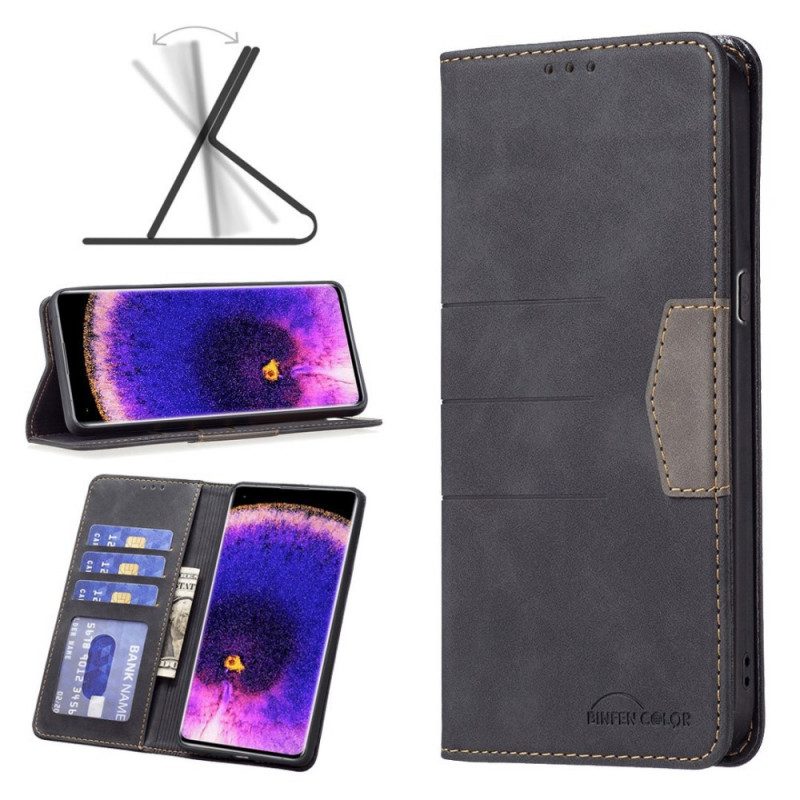 Bescherming Hoesje voor Oppo Find X5 Lite Folio-hoesje Binfen Kleur Leer Stijl