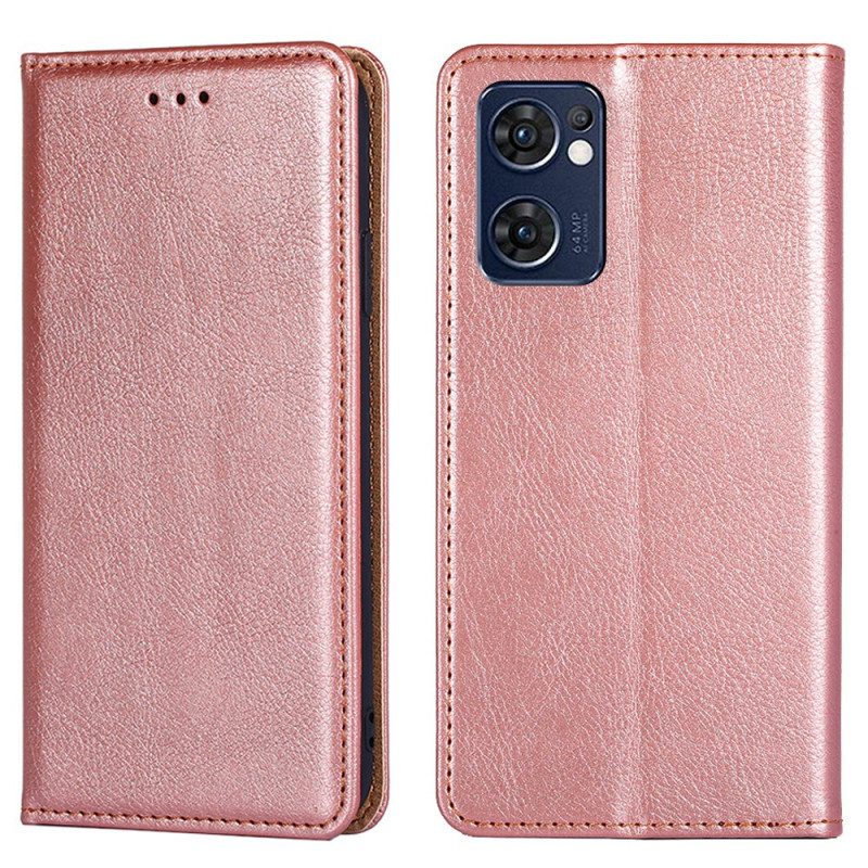 Bescherming Hoesje voor Oppo Find X5 Lite Folio-hoesje Kunstleer Stiksels