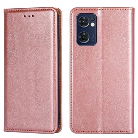 Bescherming Hoesje voor Oppo Find X5 Lite Folio-hoesje Kunstleer Stiksels