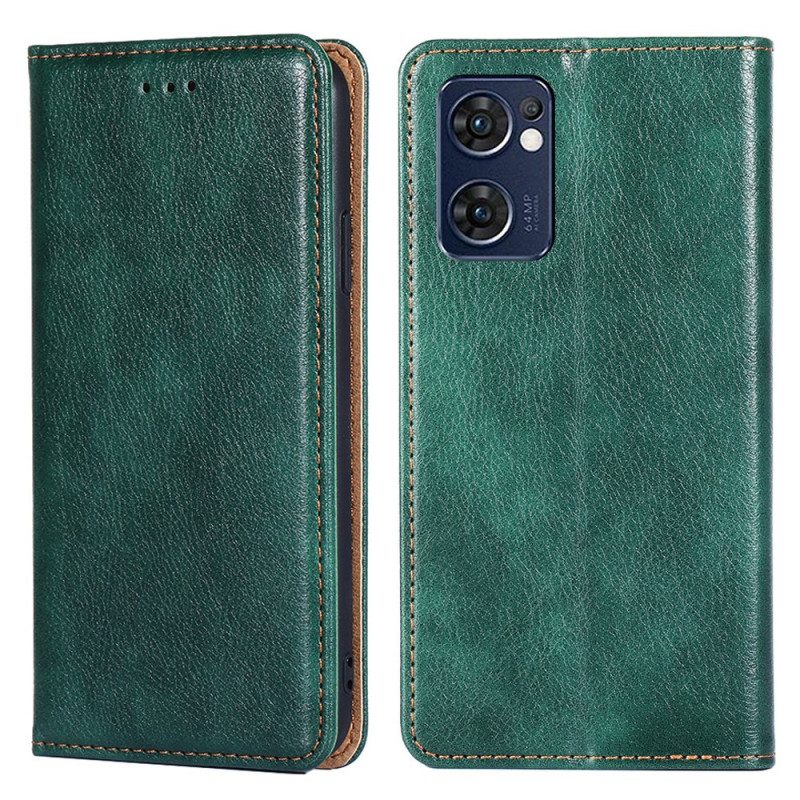 Bescherming Hoesje voor Oppo Find X5 Lite Folio-hoesje Kunstleer Stiksels