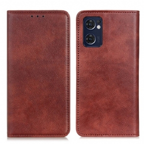 Bescherming Hoesje voor Oppo Find X5 Lite Folio-hoesje Lychee Splitleer