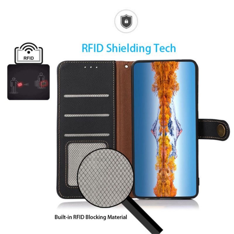 Flip Case voor Oppo Find X5 Lite Echt Leer Khazneh Rfid Stijlvol