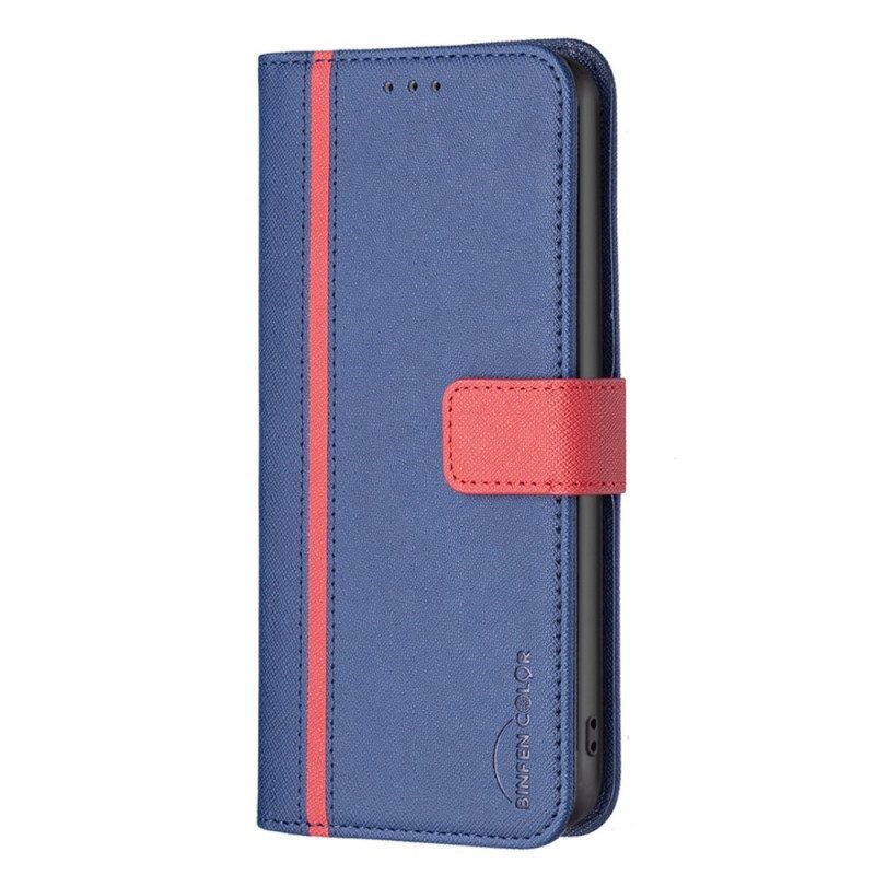 Flip Case voor Oppo Find X5 Lite Imitatieleer Tetxuré Binfen Kleur