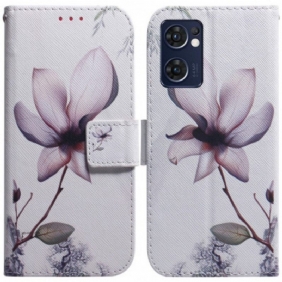 Folio-hoesje voor Oppo Find X5 Lite Bloem Stoffig Roze