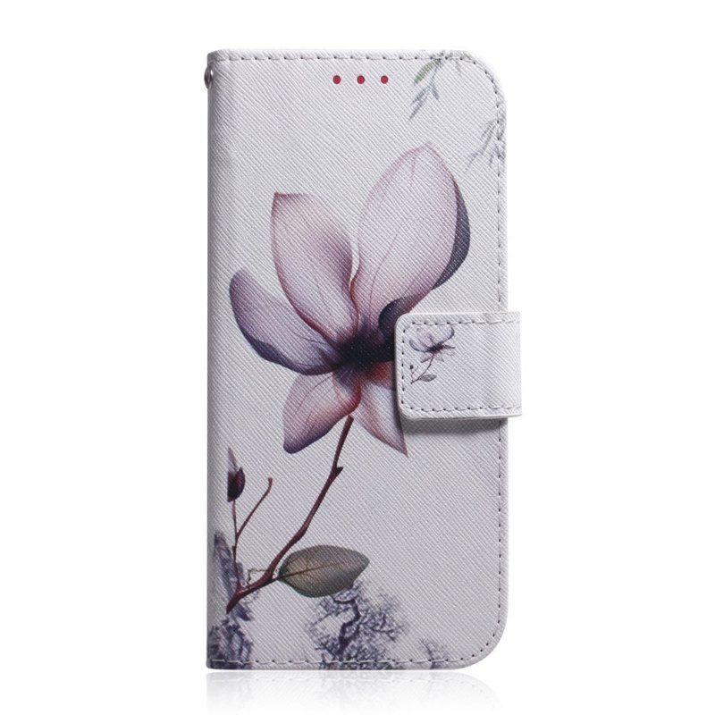 Folio-hoesje voor Oppo Find X5 Lite Bloem Stoffig Roze