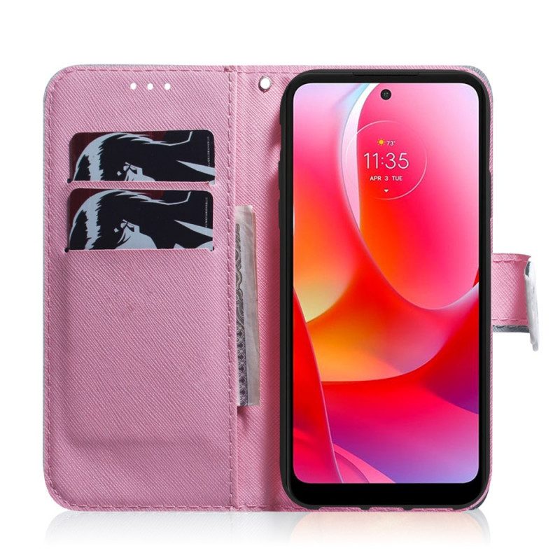 Folio-hoesje voor Oppo Find X5 Lite Bloem Stoffig Roze