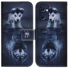 Folio-hoesje voor Oppo Find X5 Lite Hond Reflectie