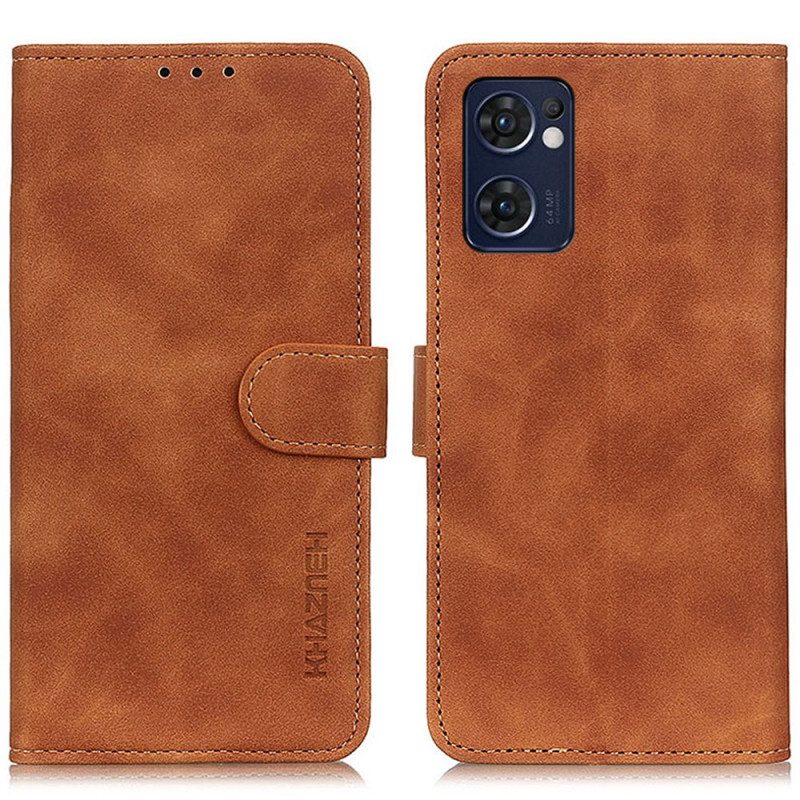 Folio-hoesje voor Oppo Find X5 Lite Khazneh Vintage Leereffect