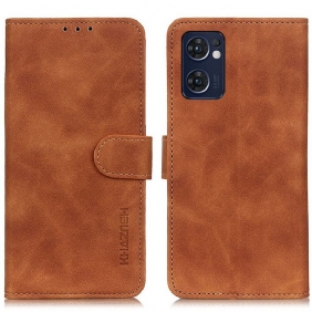 Folio-hoesje voor Oppo Find X5 Lite Khazneh Vintage Leereffect