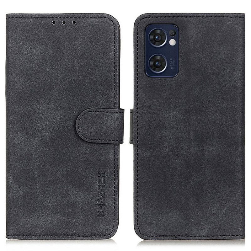 Folio-hoesje voor Oppo Find X5 Lite Khazneh Vintage Leereffect