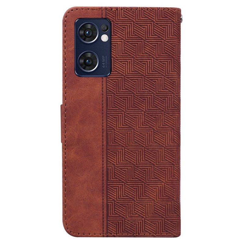 Folio-hoesje voor Oppo Find X5 Lite Kubus Textuur