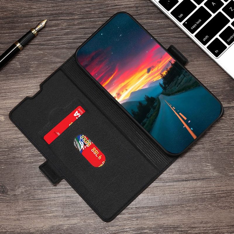 Leren Hoesje voor Oppo Find X5 Lite Folio-hoesje Flap Dubbel Ontwerp