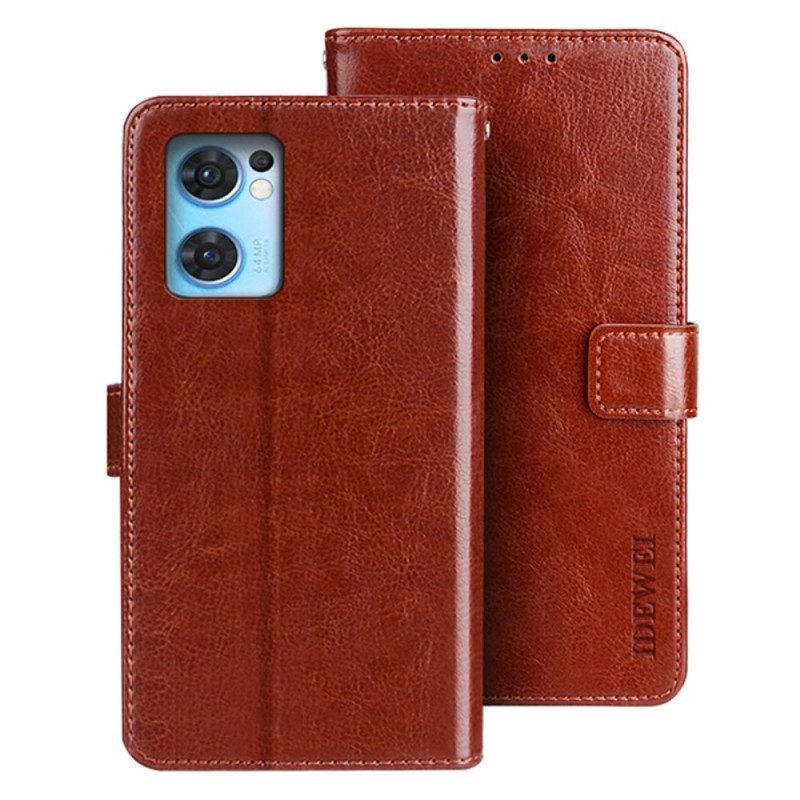 Leren Hoesje voor Oppo Find X5 Lite Idewei Vintage Kunstleer