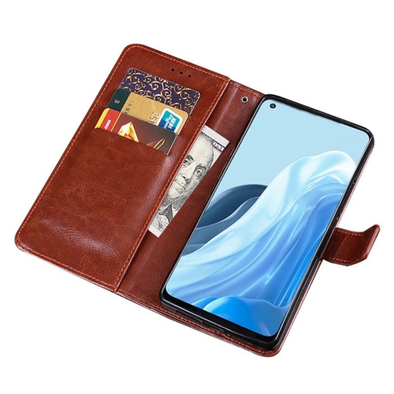 Leren Hoesje voor Oppo Find X5 Lite Idewei Vintage Kunstleer