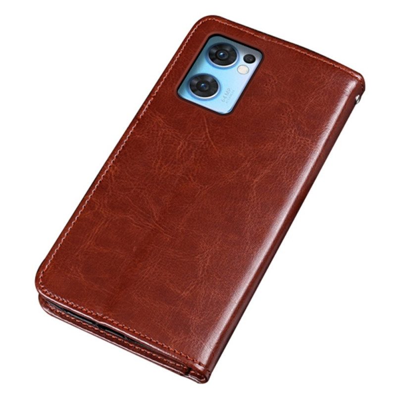 Leren Hoesje voor Oppo Find X5 Lite Idewei Vintage Kunstleer