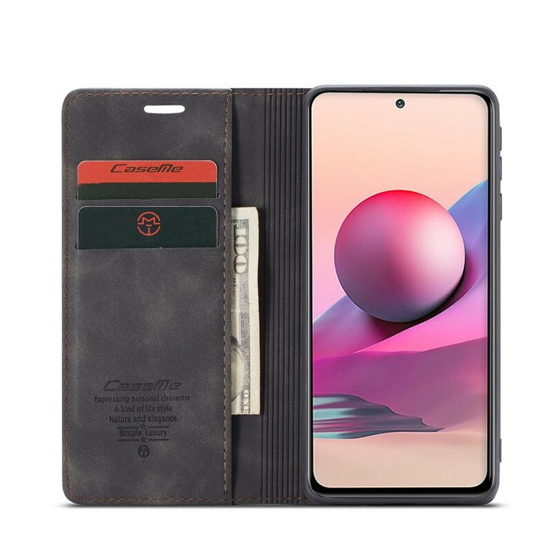 Bescherming Hoesje voor Xiaomi Redmi Note 10 / 10S Folio-hoesje Caseme Leereffect